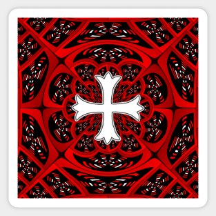 White patonce cross Sticker